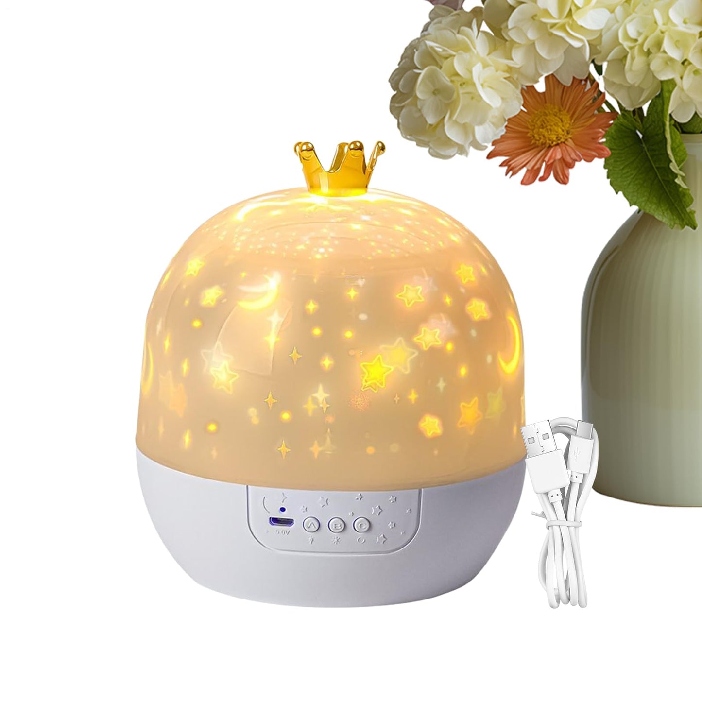 Kids Night Light Projector – USB ABS, 360 Rotation Lamp, Ceiling Projection Display, Sleep Ambience Creation | Perfect for Nursery Bedtime Sleep, Room Comfort, Calm Evening Routine, Gentle