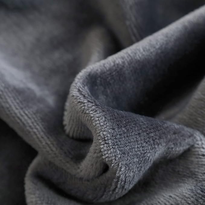 SOCHOW Flannel Fleece Blanket Twin Size, All Season Lightweight Super Soft Cozy Blanket for Bed or Couch, Grey, 60x80 inches