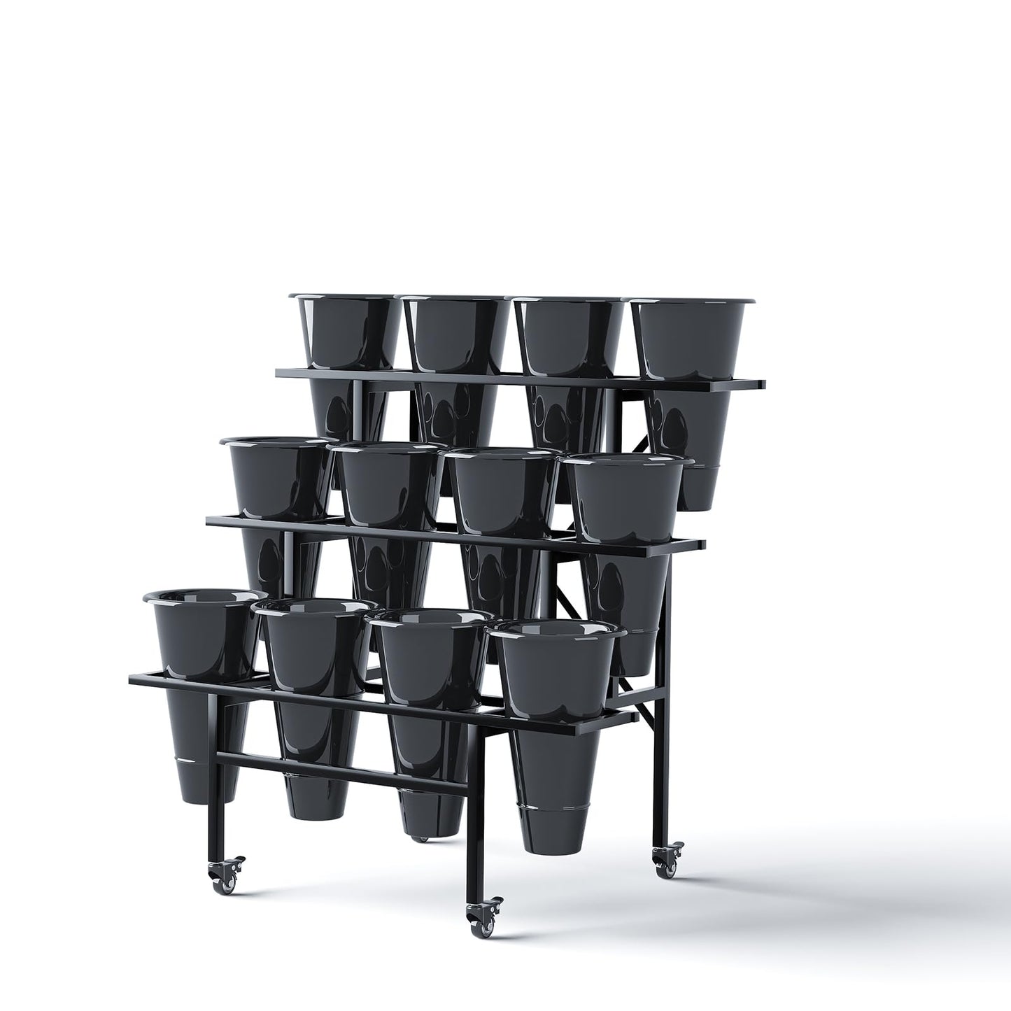 Zhongma 3 Tier Flower Display Stand with 12pcs buckets