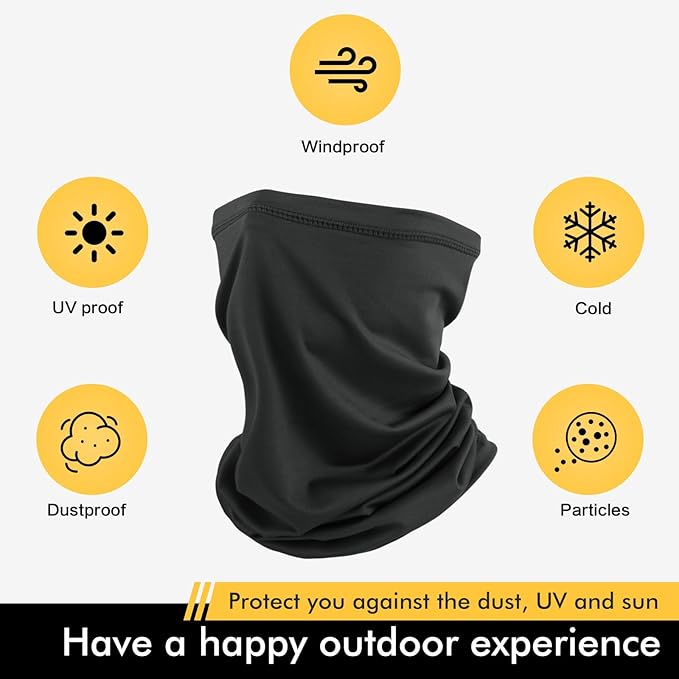 SUNLAND Breathable Gaiter Face Mask Neck Gaiter Scarf Dust Sun Protection Face Cover Windproof Ideal For Running Cycling