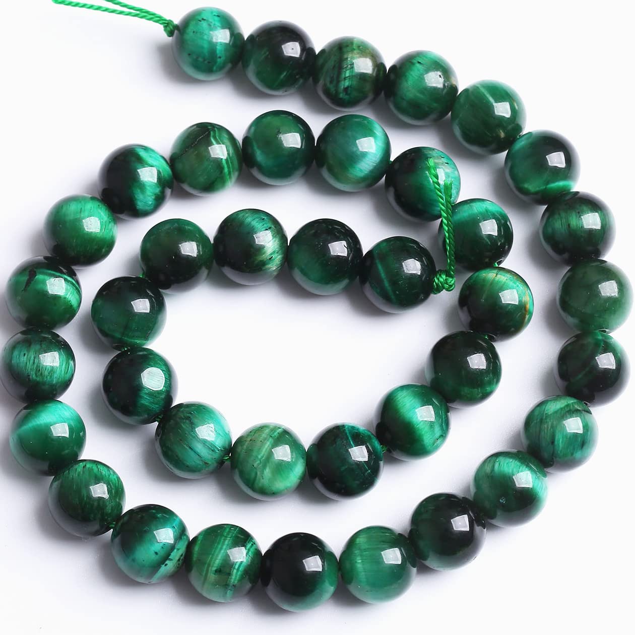 60PCS 6MM AAA Green Tiger Eye Stone Beads Natural Gemstone Bead Crystal Healing Energy Jewelry Making DIY 15 inches