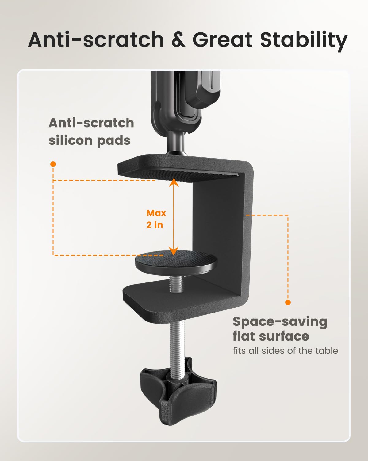 CAMBOFOTO 33" Magic Arm w Desk Clamp, Overhead Camera Mount, Desk Phone Mount, Articulating Extra-Long Friction Boom Arm w 1/4" Screw, for Phone, Mic, Light, Webcams, Action Camera (Light Black)