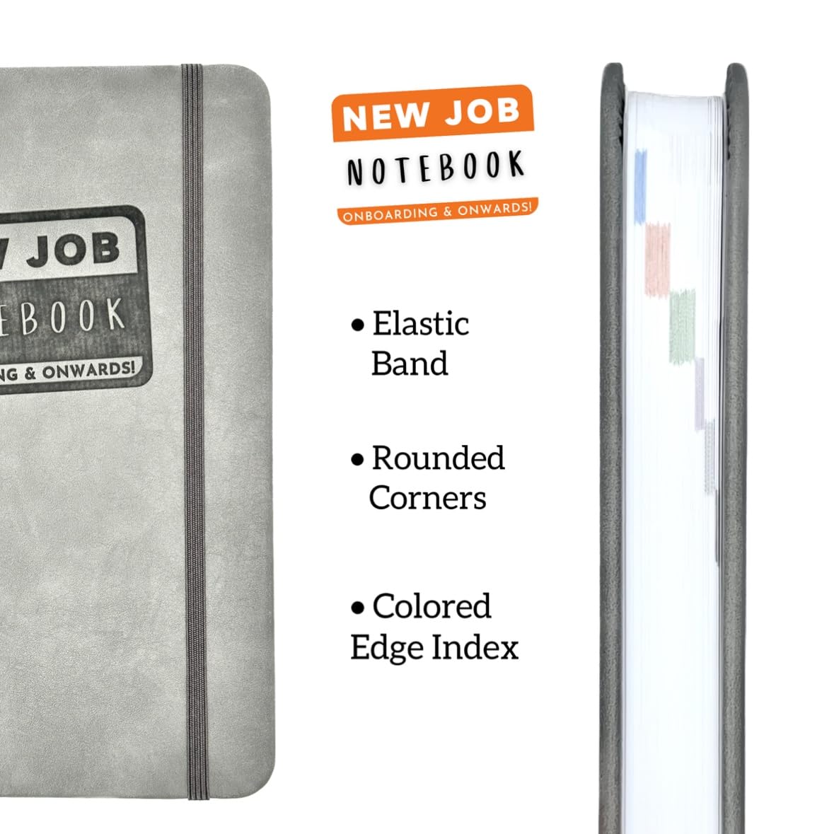 New Job Notebook Onboarding & Onwards! - Hardcover Guided Journal For Work, Business, Office Professionals Starting a Job, A5 Size (5.8 x 8.3 inch), 185 Pages, 120gsm Paper, Personal Organizer, Grey