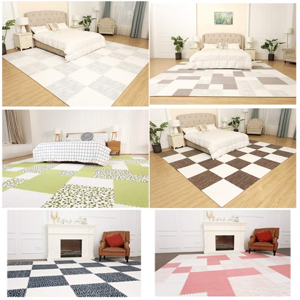 ALGFree Interlocking Floor Tiles Foam Puzzle Mat，1cm Thick Baby Toddler Crawling Mat Play Room Soft Playmats Easy Travel, Free Combination (Color : E, Size : 60x60x1cm-12pcs)