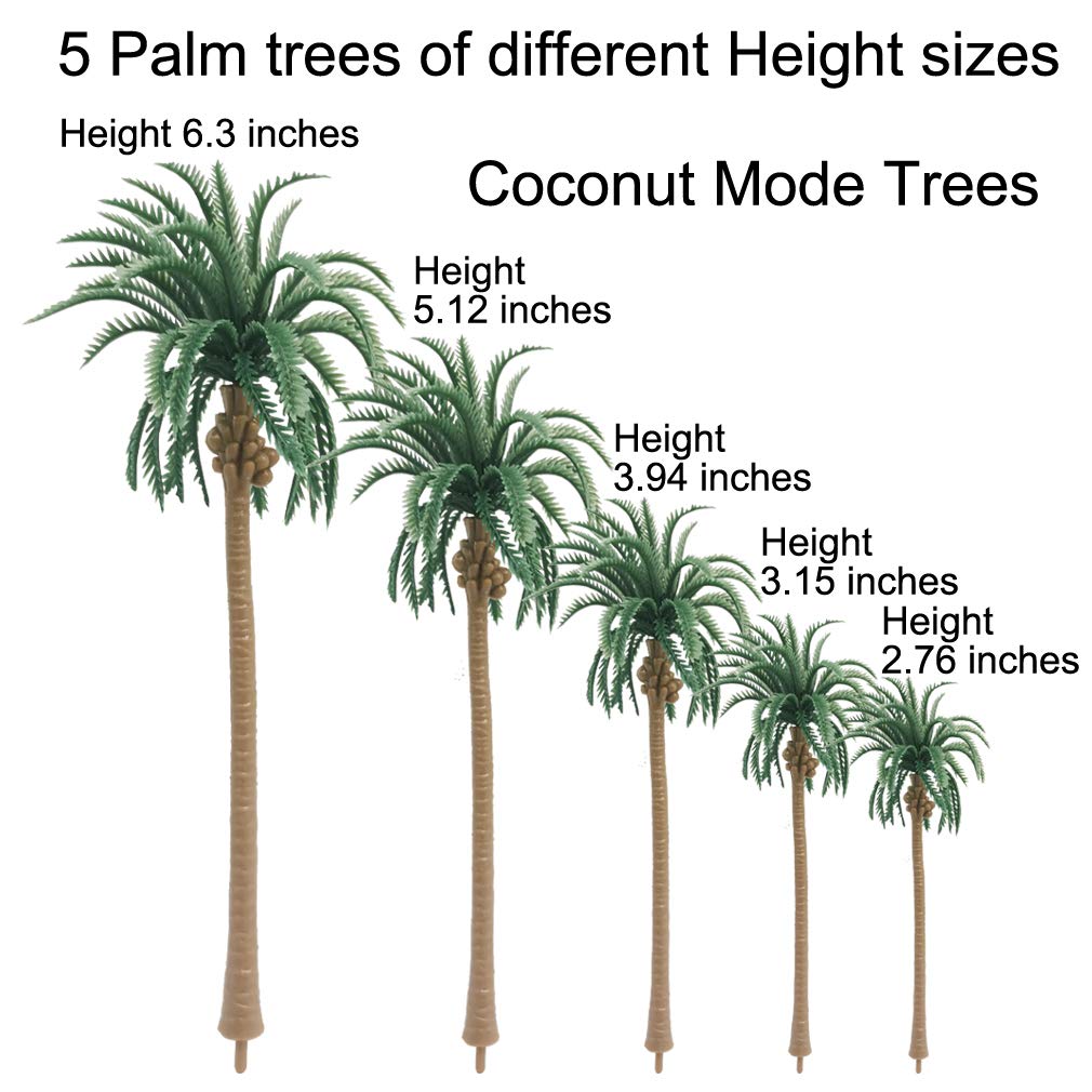 AmyBy Model Miniature Forest Plastic Toy Trees Bushes Rainforest Diorama Supplies Train Scenery Mini Coconut Palm Plant Crafts Weeping Willow 20