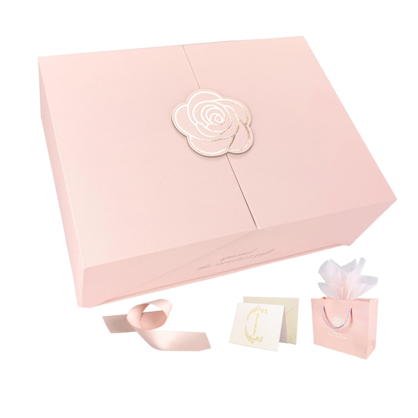 Surperry WOW Magnetic Gift Box, Small Pink Elegant Gift Box, Ready-to-Gift Set for Thoughtful Gifting