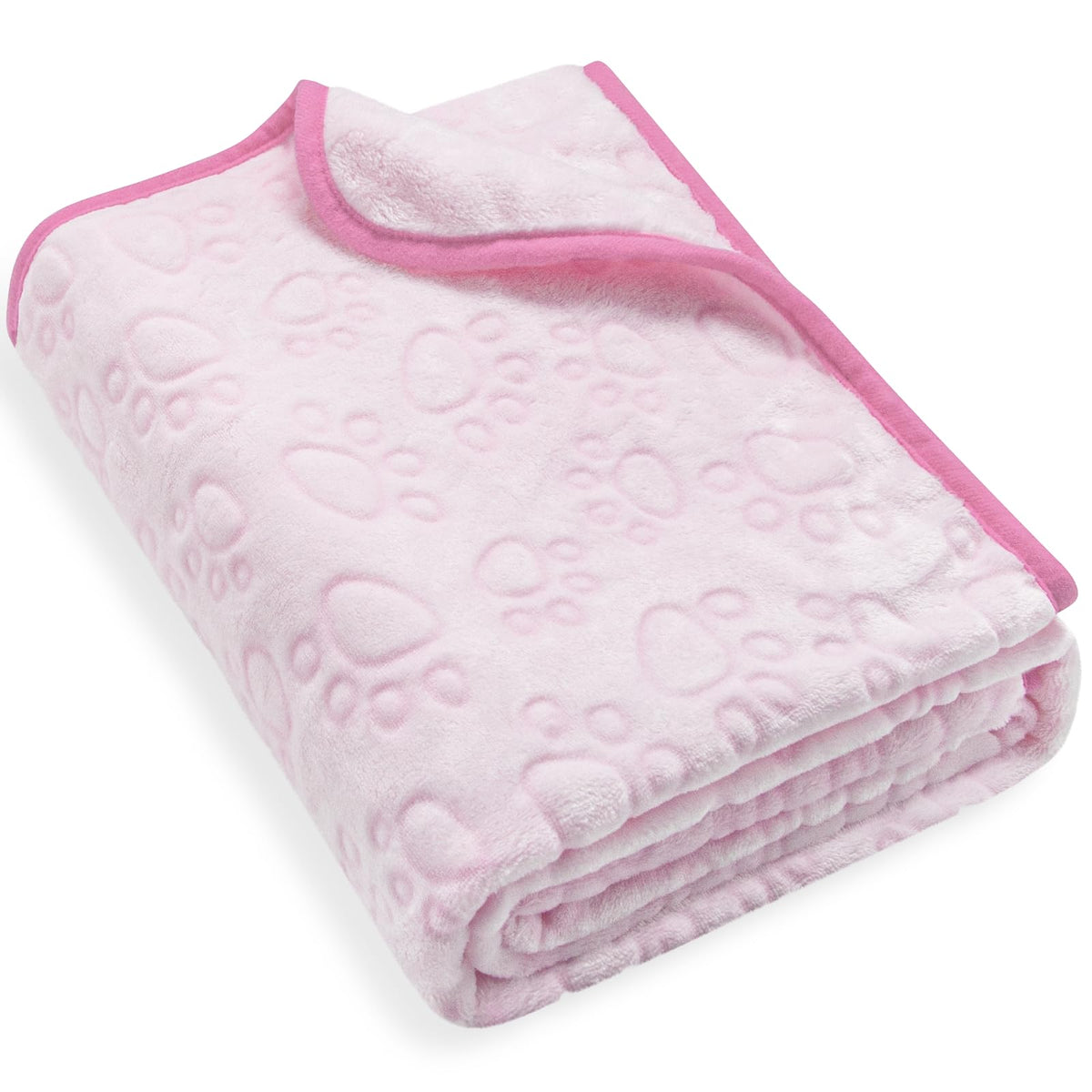 Stuffed Large Brown Premium Soft Dog Blanket, with Flannel Cute Paw Print, 43 * 66 inches, Cat Blanket Maltipoo Puppy Essentials