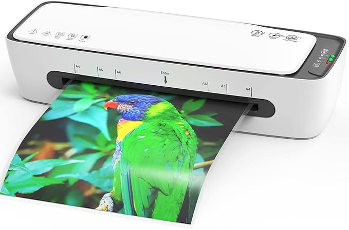 Laminator Machine with Laminating Sheets A4 Portable Thermal Lamination 9-Inch Laminate for Personal Office School Home Use, 6 in 1 Laminater Quick Warm Up Never Jam