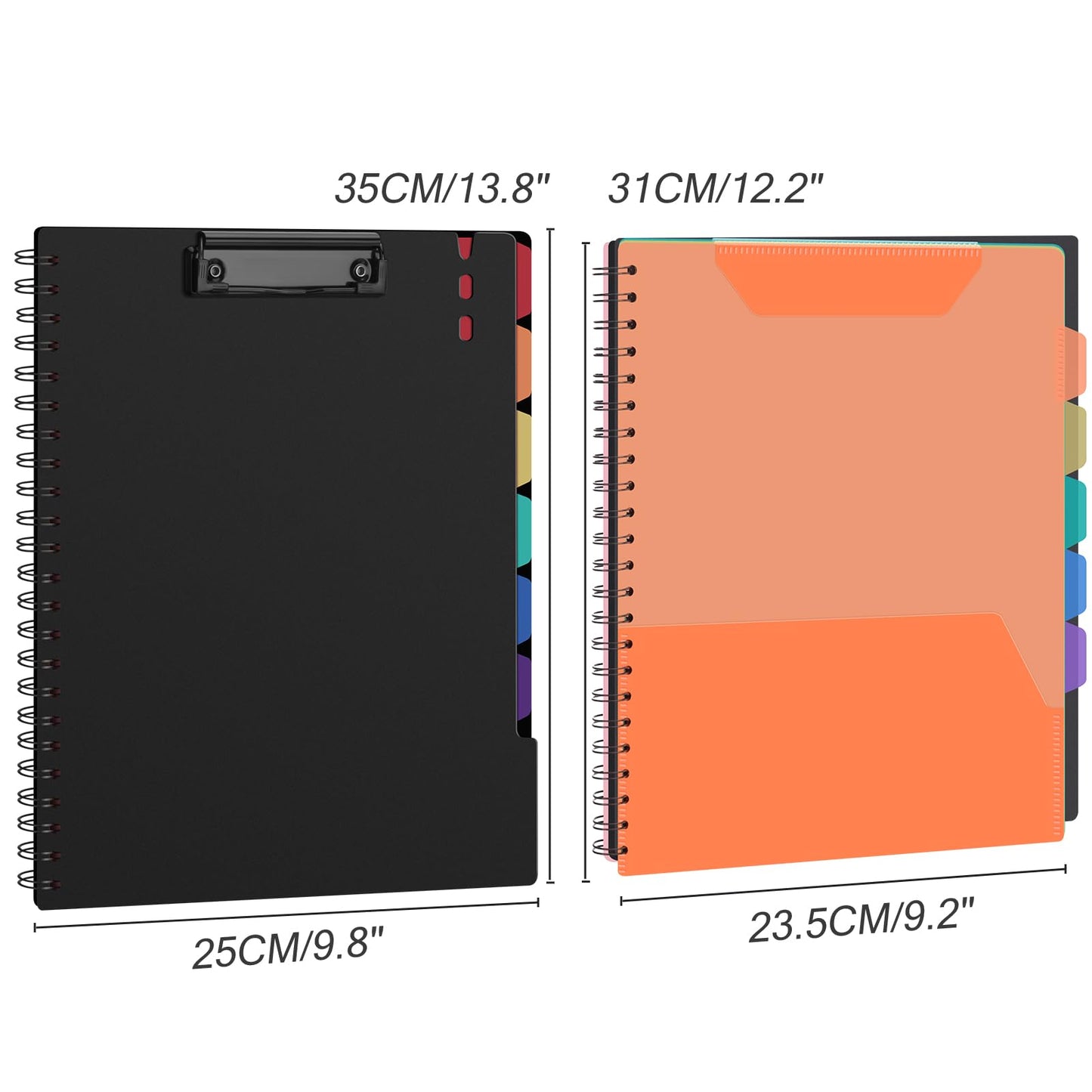 Uquelic Clipboard with Folder Organizer, 12 Pockets Project Organizer - Refillable Lined Notepad (11" x 8.5"), Hardcover Project Organizer with Stay-Put Tabs (Macaron 1 Pack)