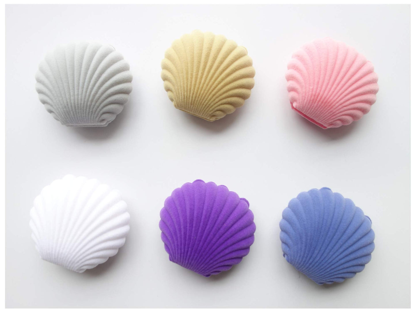 HAMIYELL Pack of 6 Colorful Velvet Earring Gift Box Shell Jewelry Storage Case Showcase Display Organizer Box for Necklace