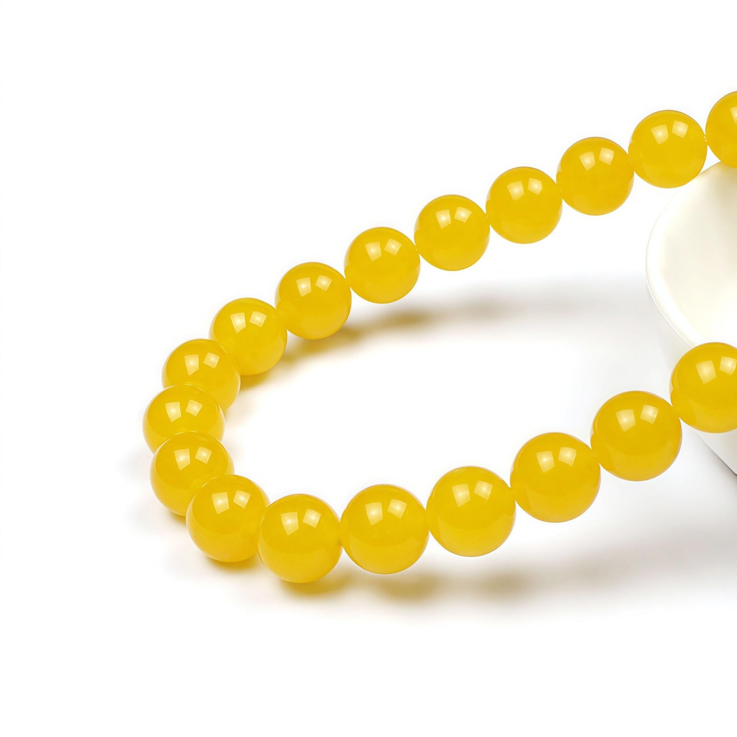 MJDCB Natural Yellow Jade Round Loose Beads for Jewelry Making DIY Bracelet Necklace (10mm)