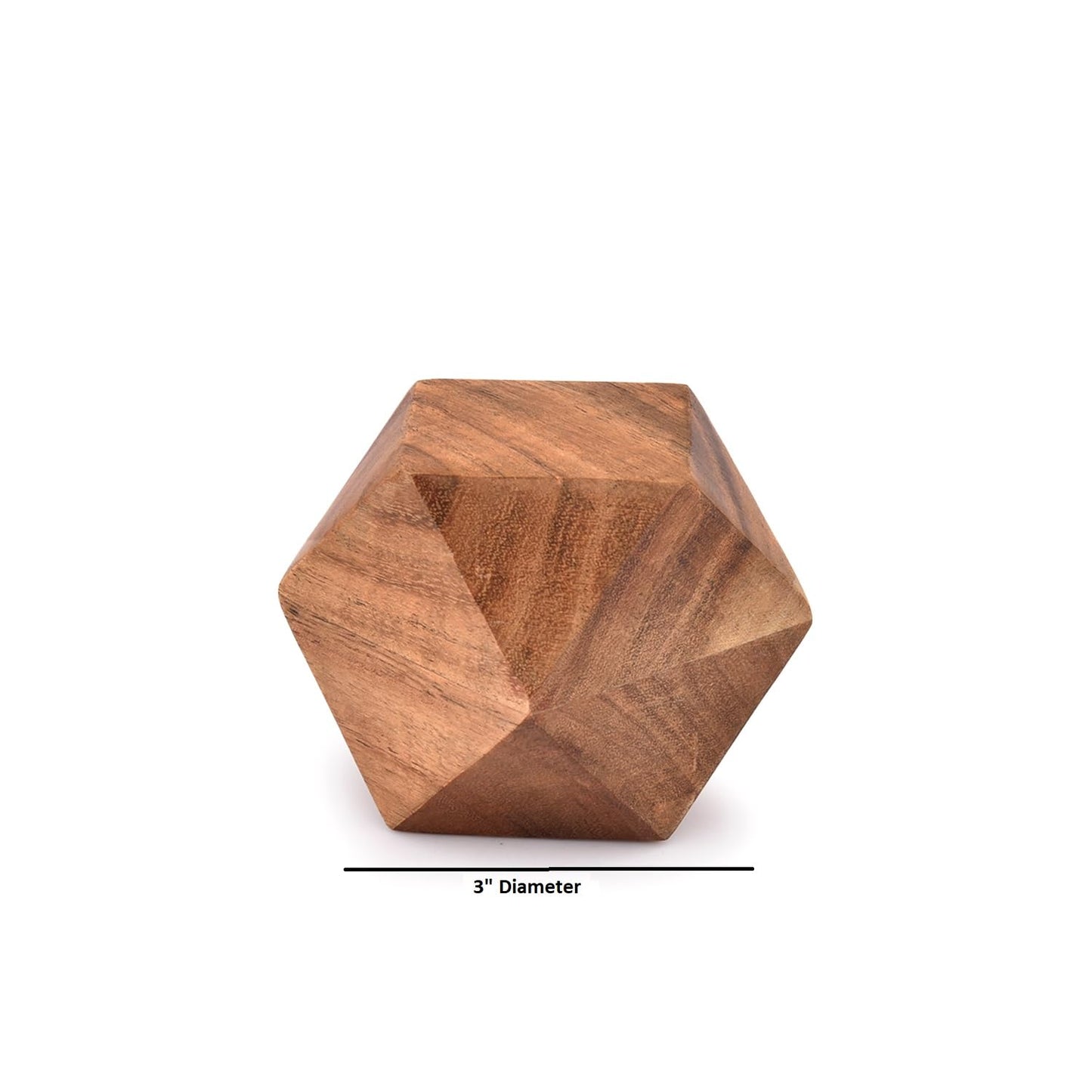 NIRMAN Acacia Wood Decorative Wood Ball for Centerpiece or Individual Use Ideal for Use in Living, Dining Room, Coffee Table Centerpiece Home Décor (3" x 3" x 3"), (Set of 3)