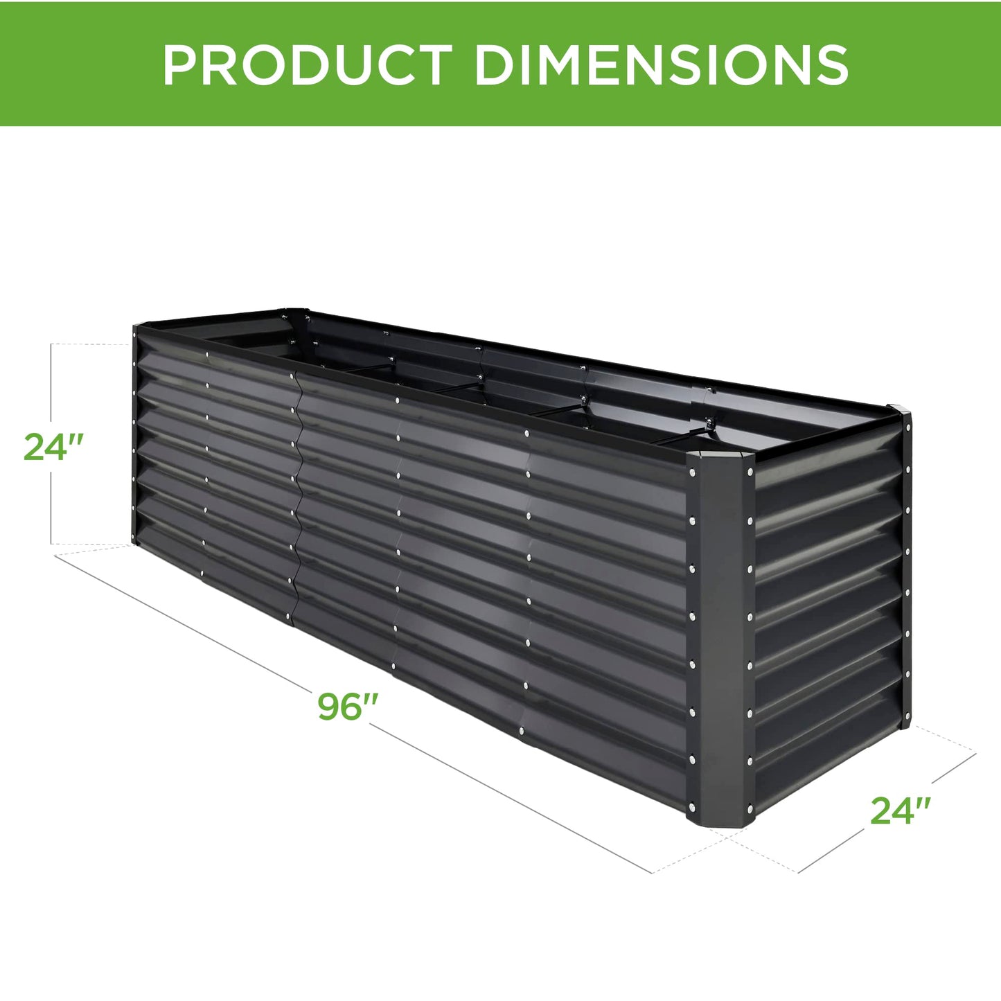 Best Choice Products 8x2x2ft Outdoor Metal Raised Garden Bed, Rectangular Deep Root Planter Box for Vegetables, Flowers, Herbs, and Succulents w/ 239 Gallon Capacity - Gray