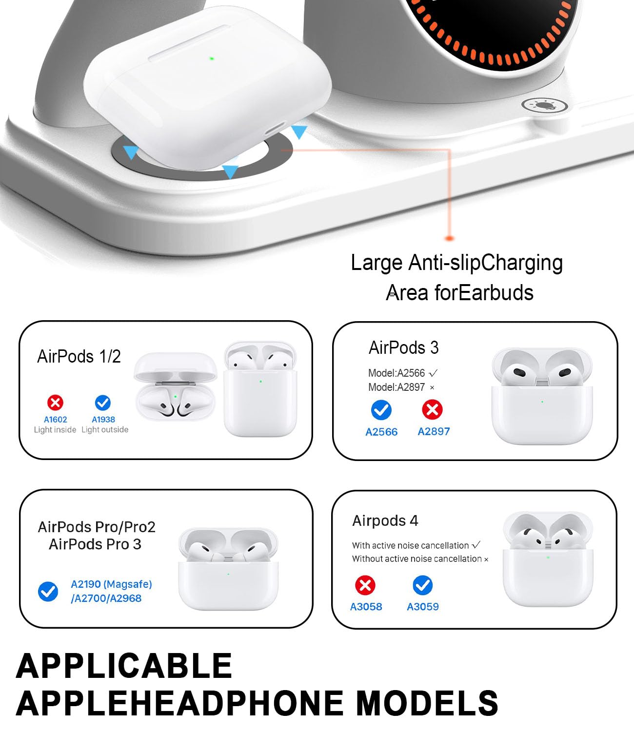 Wireless Charging Station with Clock,6-in-1 Charging Stand for Multiple Devices for iPhone 17 16 15 14 13 12 Pro Max, Apple Watch, Airpods, Bluetooth Speaker + RGB Light