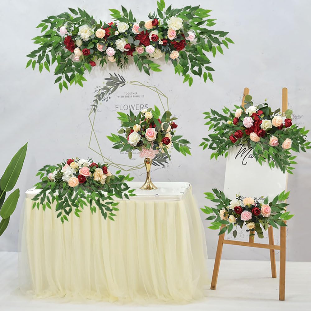 WONICE Artificial Italian Ruscus Greenery Stems, 20 Pack Faux Green Leaf Garland Branches Hanging Greenery Spray for Wedding Bouquet Arch Table Centerpiece Home Decor