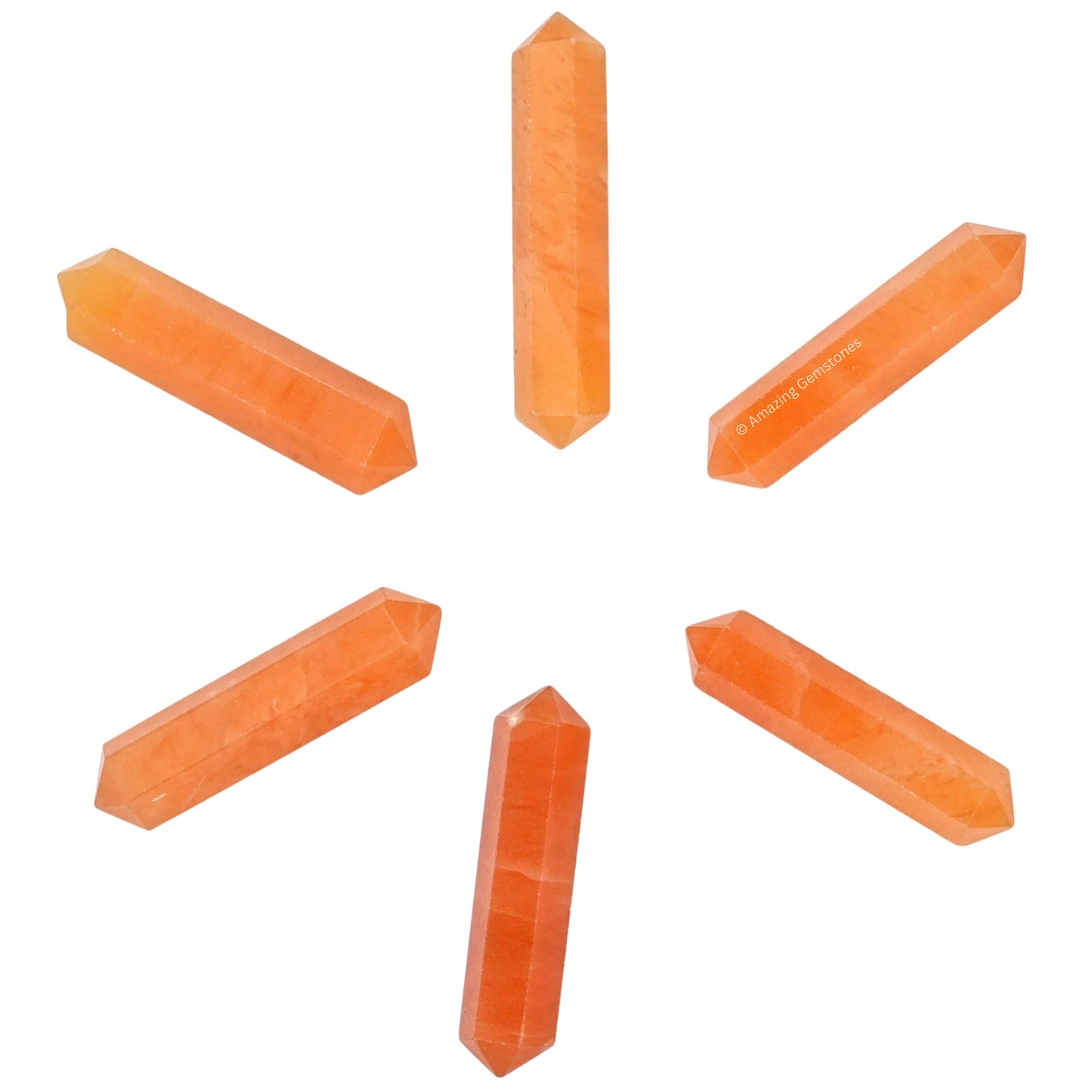 Amazing Gemstone Red Aventurine Crystal Points Bulk Healing Crystals - Pack of 3 Double Terminated Healing Wand Point Bulk Crystals for Crafts, Crystal Grid, DIY Work - Premium Crystals