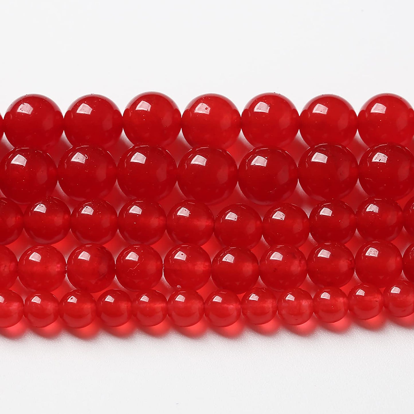 90pcs 4mm Natural Red Jade Chalcedony Beads Round Loose Gemstone Crystal Energy Healing Power Stone Beads for Jewelry Making DIY Bracelet (4mm, Red Jade)