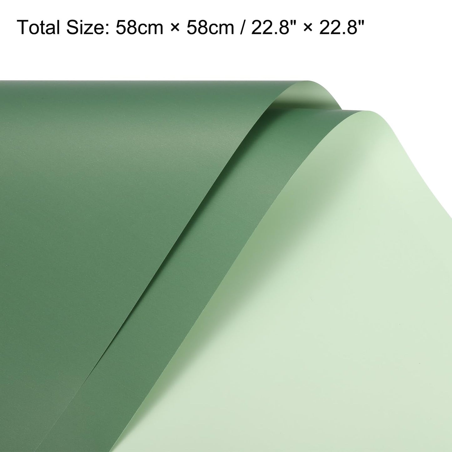 MECCANIXITY 20 Pcs Double Sided Color Flower Wrapping Paper Grey Green+Turquoise 22.8"x22.8" Waterproof for Florist Bouquet Supplies, DIY Crafts, Gift Box Packaging