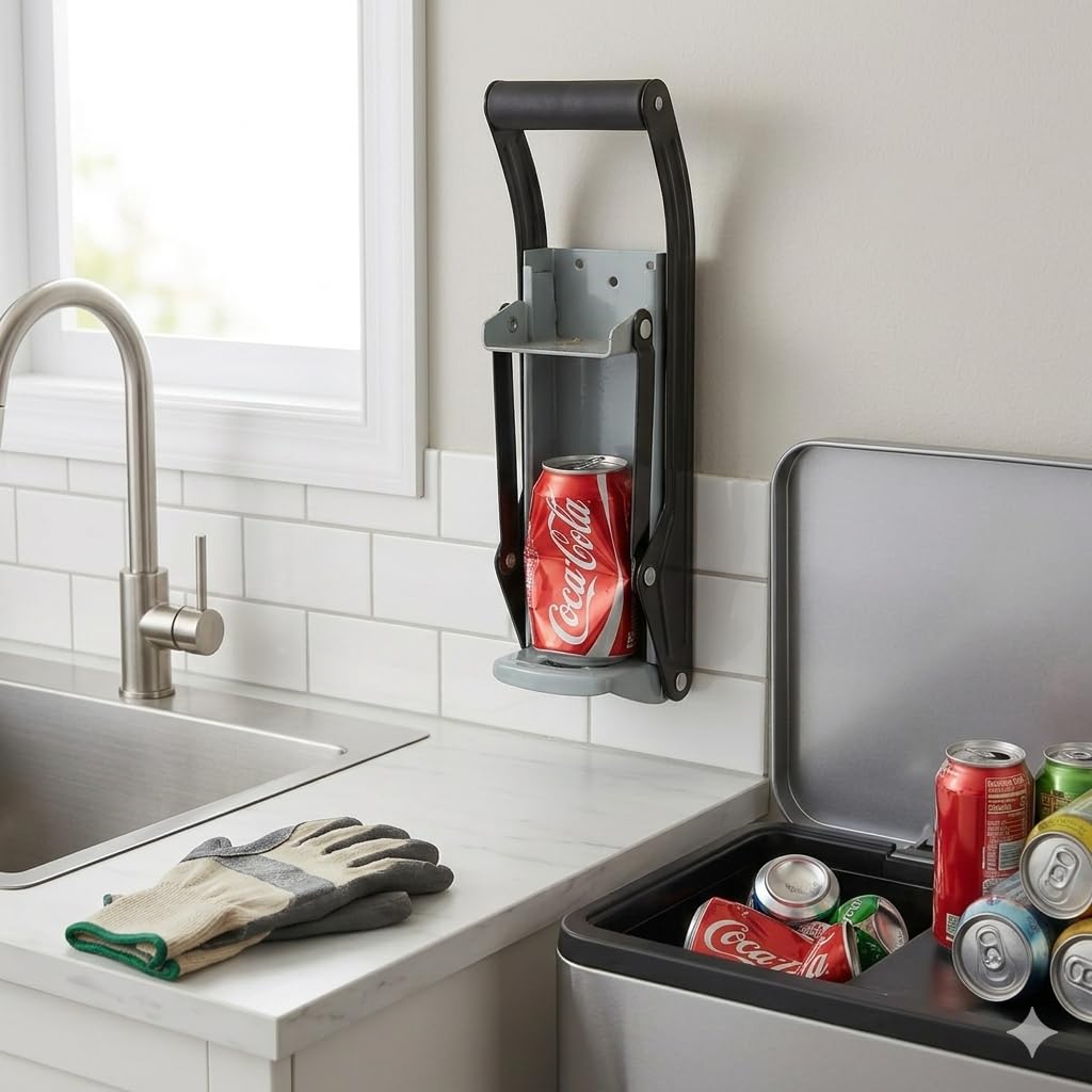 Stanz (TM) 12oz 16oz Wall Mounted Aluminum Can Crusher Beer Soda Cans Smasher Eco-Friendly Recycling Tool with Mounting Screws for Home