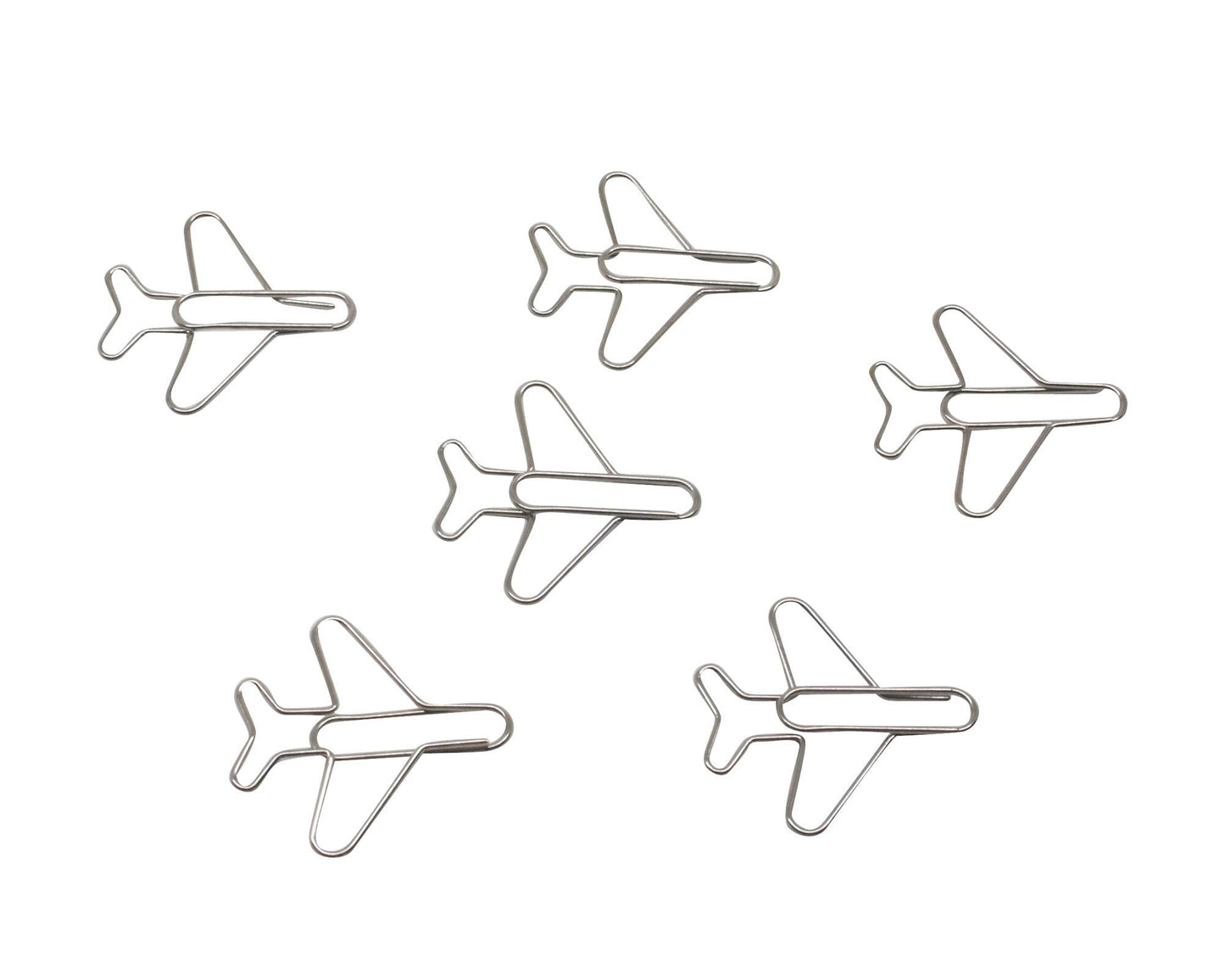 Airplane Shaped Paper Clips (100 Count) in Tin – Silver Decorative Clips for Office, Desk Accessories & Gifts – Butler in the Home