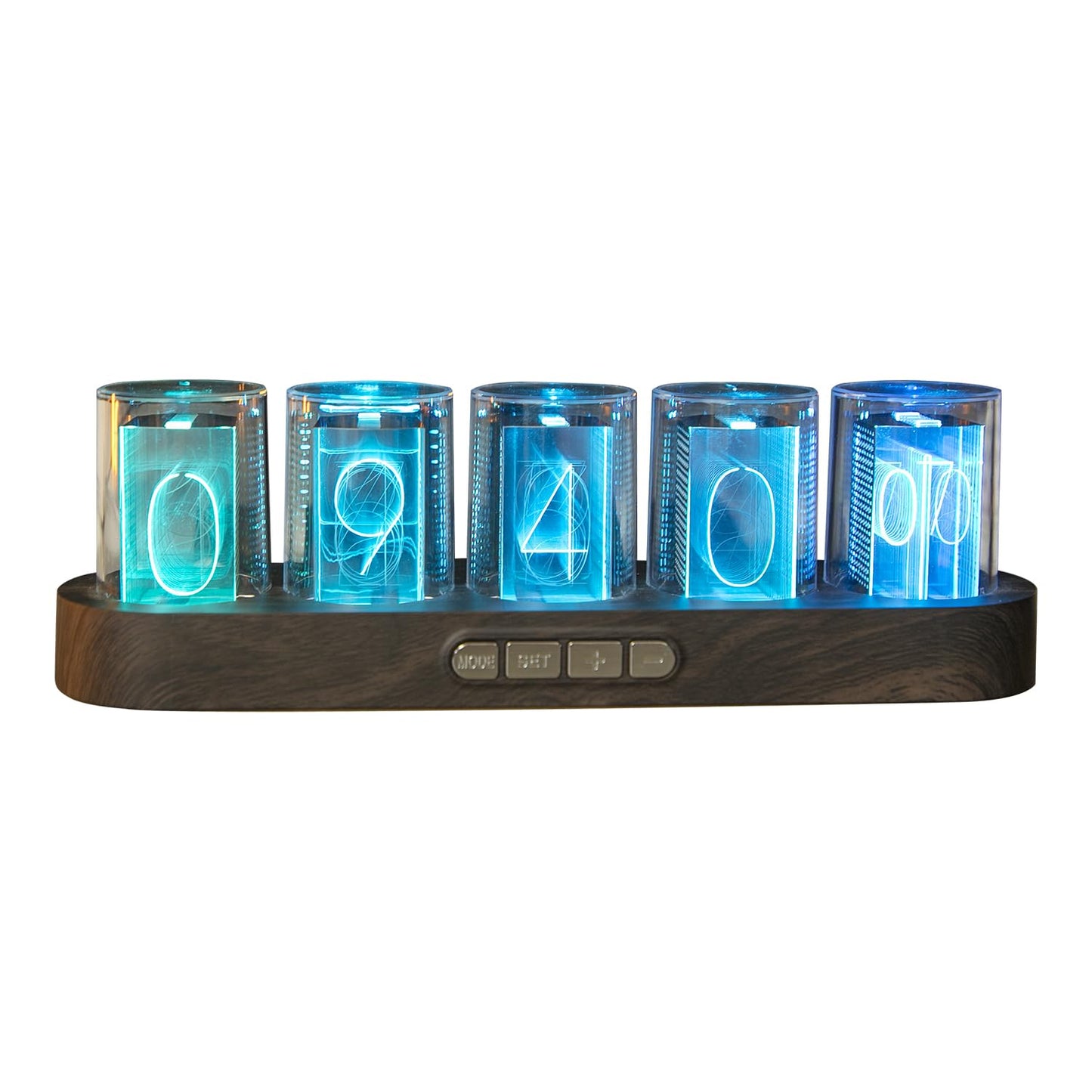 XEANIXIE Retro Simulate Nixie Tube LED Gaming Clock – 9 RGB Modes, 12/24H Switch, USB-C Powered, Plug & Play (Gift Box, ABS/Alloy)