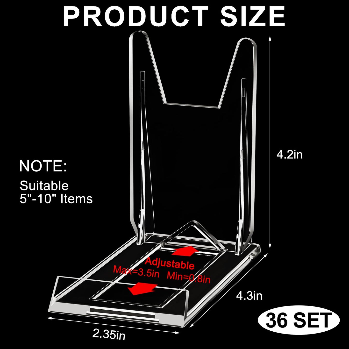 Memorywuu 12 Pack Acrylic Book Stand for Display Adjustable Clear Display Holder Easel Collector Stand for Home Office Back to School Comic Album CD Magazine Postcard Artworks (4.2 x 4.3 x 2.35 Inch)
