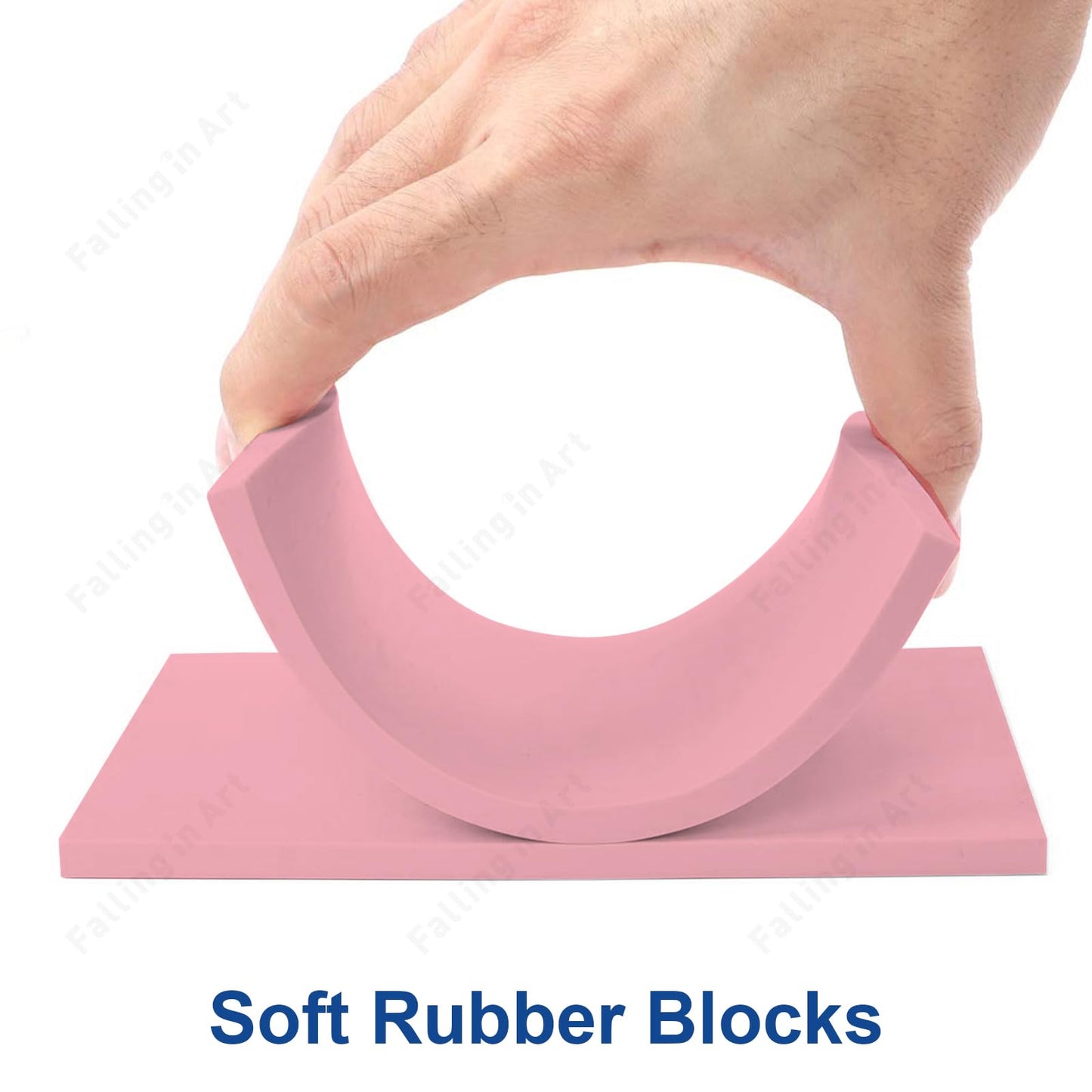 Falling in Art 4 x 6" Pink Rubber Carving Blocks, 6 Pack Soft Linoleum Blocks for Printmaking, Stamp Making, and DIY Crafting, 4/17" Thick