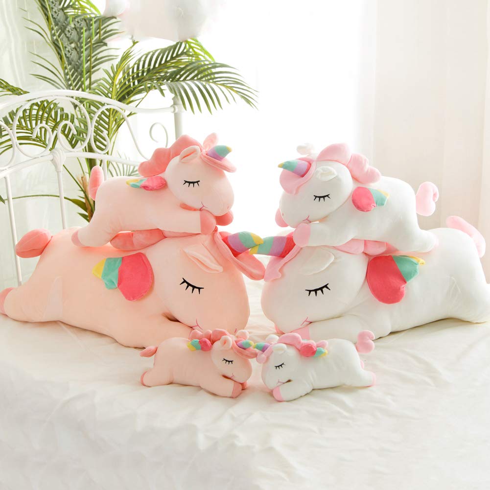 hitoshe Unicorn Stuffed Animal, Soft Unicorn Plush Hugging Pillow Toy Gifts for Kids (White, 31.4 in)