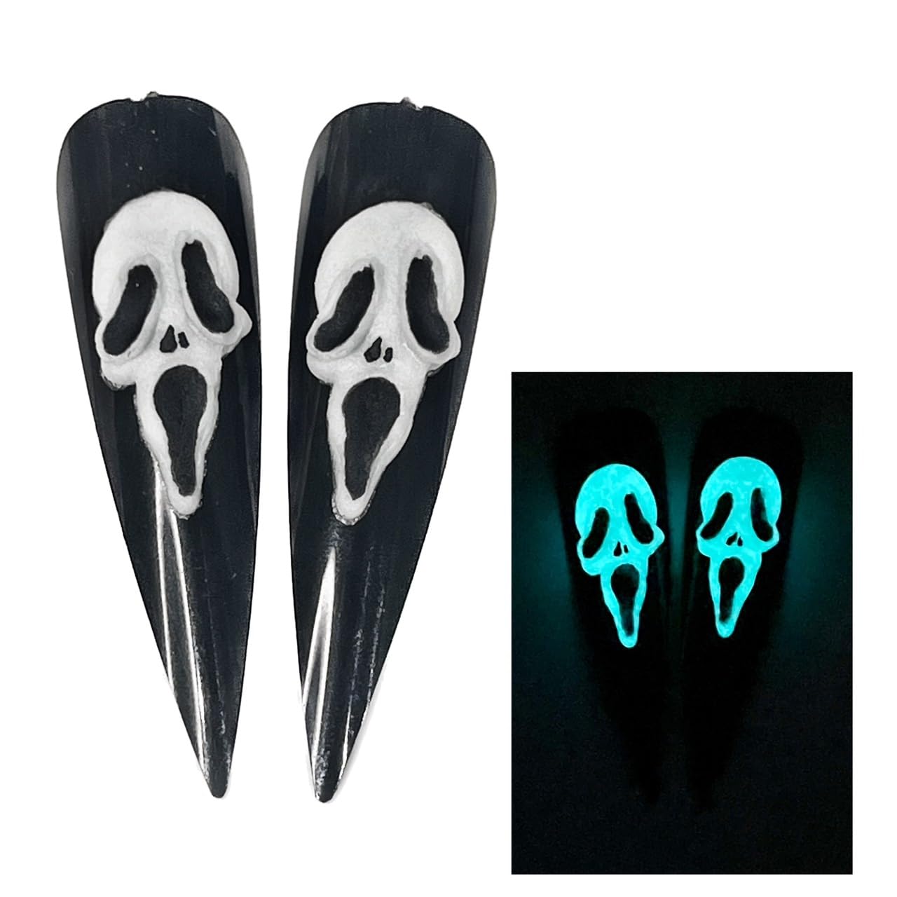 8Pcs 3D Acrylic Ghost Halloween Nail Art Charms Handmade by Acrylic Powder (Ghost-8PCs)