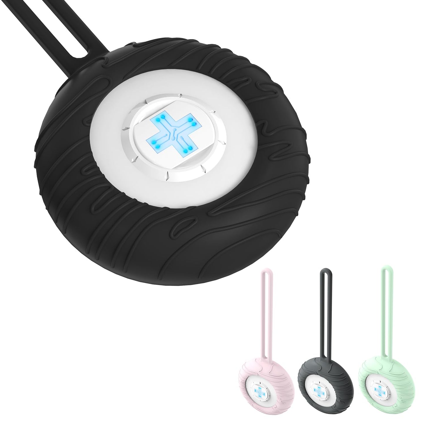 Swissdigital Design Bluetooth Locator Keychain | 4 Pack| - Works with Apple Find My - Sound and Light Notification for Luggage, Keys and Personal Items - Glacier Green (SD9507FP4)