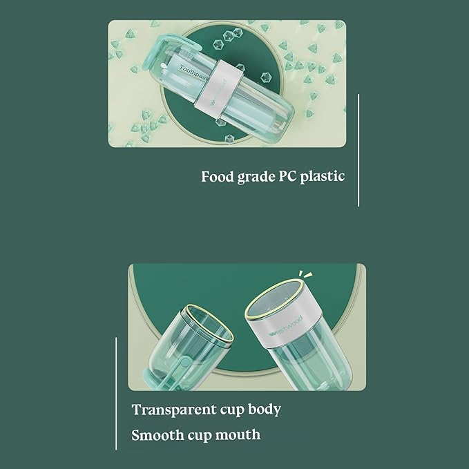 Luxury Transparent Blue Plastic Travel Toothbrush Holder Case with Cover, Portable Travel Toothbrush Cup, Storage Container for School Camping Business Trip Bathroom