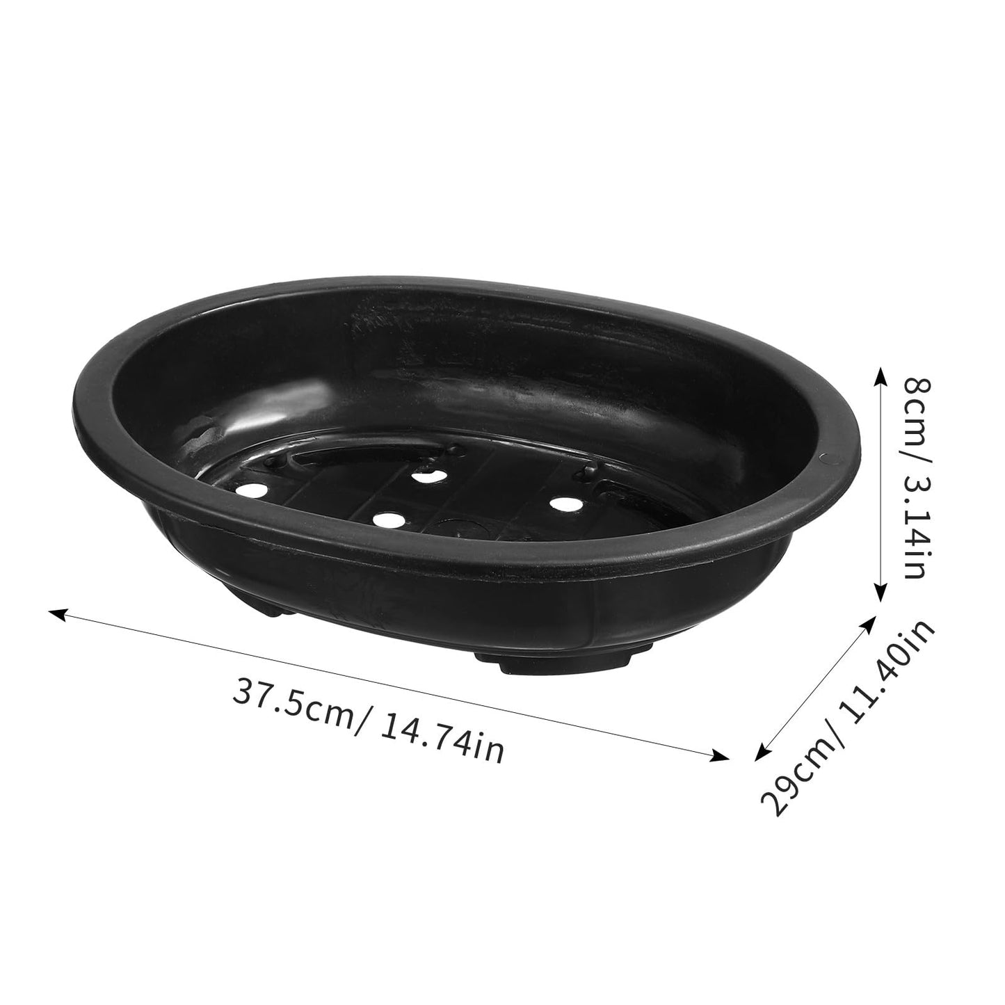 GANAZONO Large Oval Plastic Flower Pot Durable Gardening Planter for Succulents and Green Plants Indoor Outdoor Use Modern Elegant Design