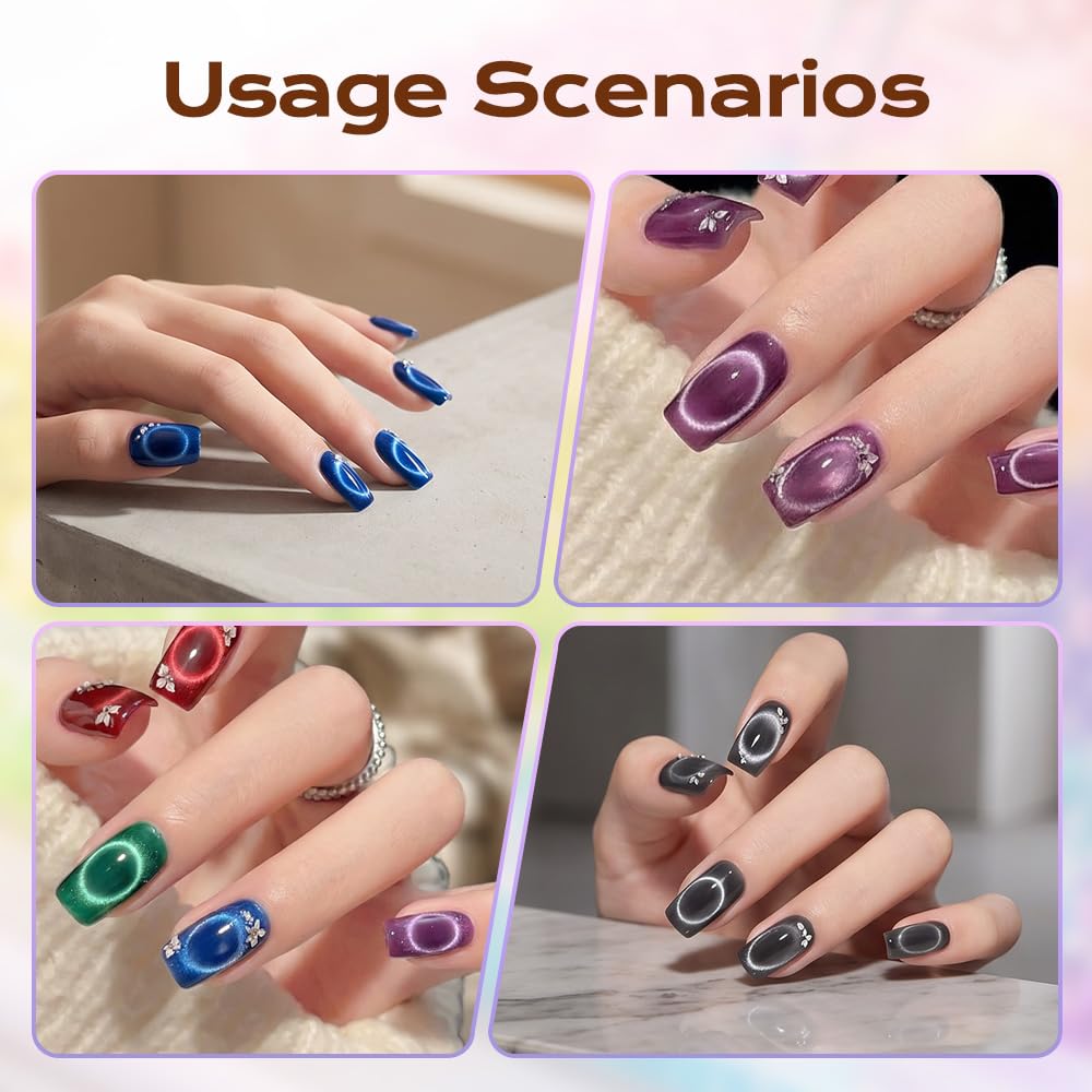 2026 New Ring-Shaped Cat Eye Magnet for Nails,Circular Magnet & Two Tip Scissor Tool for Cat Eye Gel Polish, Home DIY, Beginners & Nail Artists (Ring + French magnet)