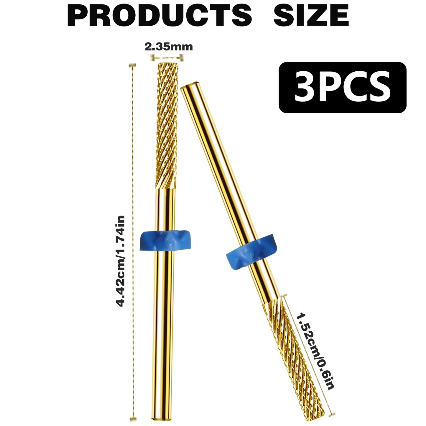 3Pcs Cuticle Bit for Nail Drill Carbide Nail Drill Bits, Nail Tech Supplies Bits for Nail Drill for Exfoliating Dead Skin, Electric Cuticle Drill Bits for Nails Drill Bits Nail Tech for Cleaning Nails