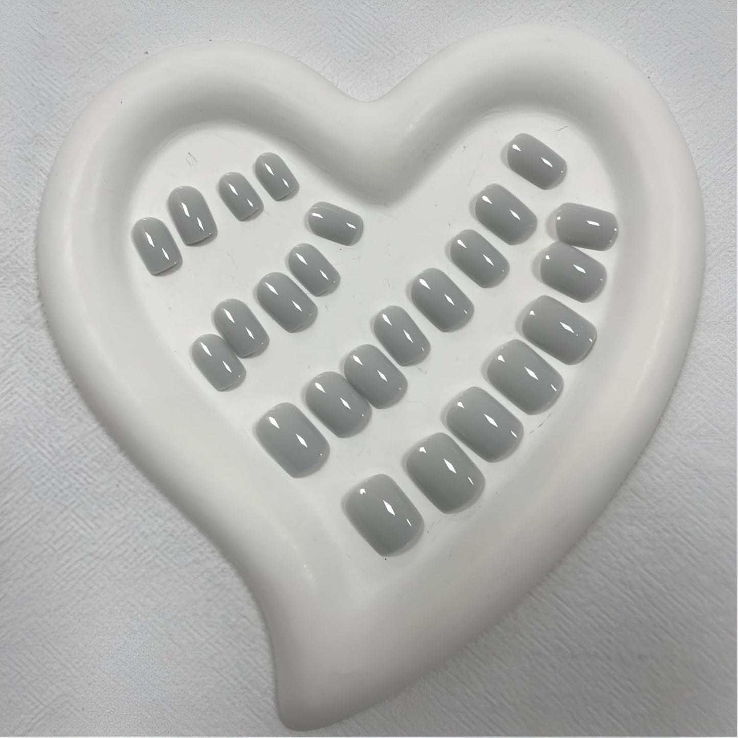 Red Press On Nails Short Square - Acrylic Solid Color False Nails - Glossy Glue On Stick On Nails for Women and Girls