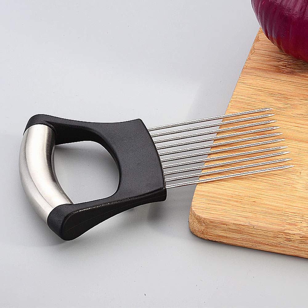 Onion Cutter, 1 PC Onion Holder Fork Cutter Chopper Slicer Peeler Stainless Steel Vegetable Slicer Tomato Cutter Meat Needle Chicken Kitchen Tool