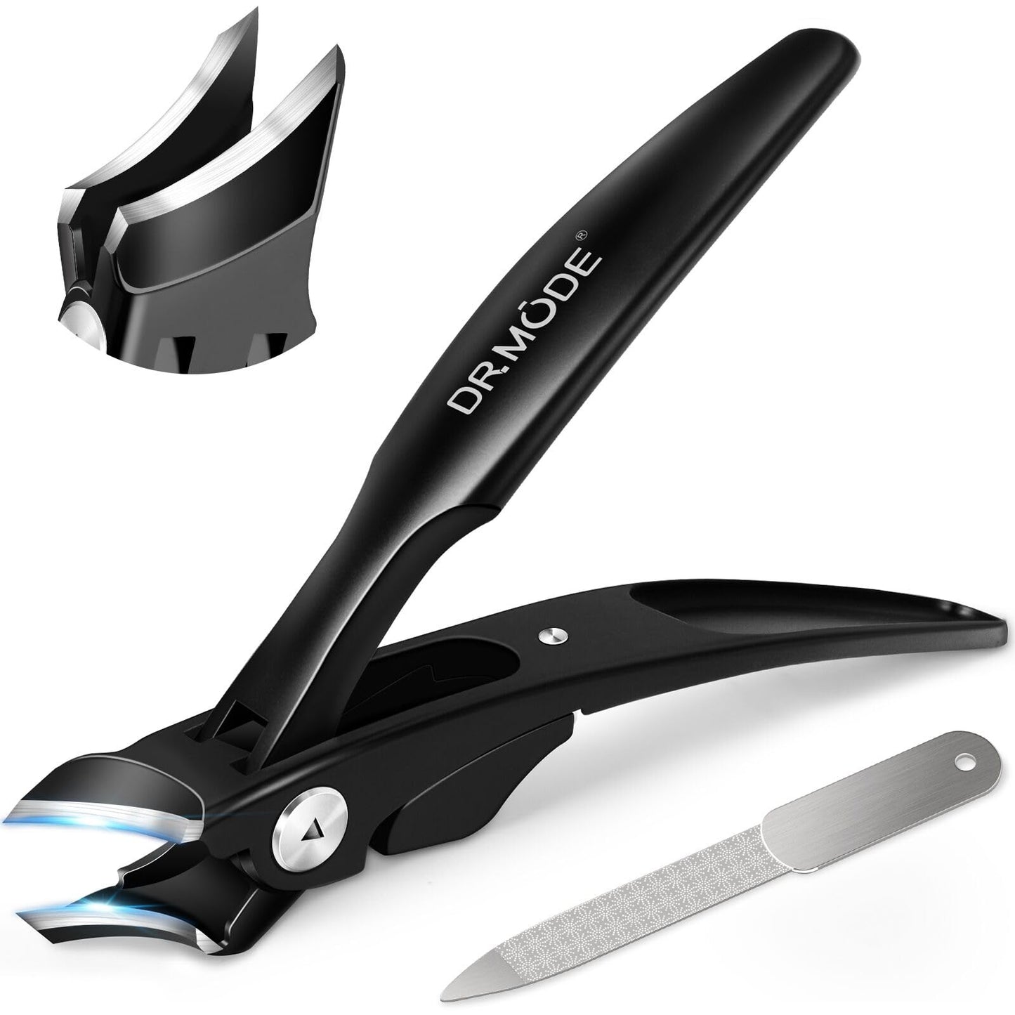 Slanted Nail Clippers for Men Thick Ingrown Nails, Large Toenail Clippers for Seniors with Wide Jaw Opening, Heavy Duty Long Handled Nail Cutter