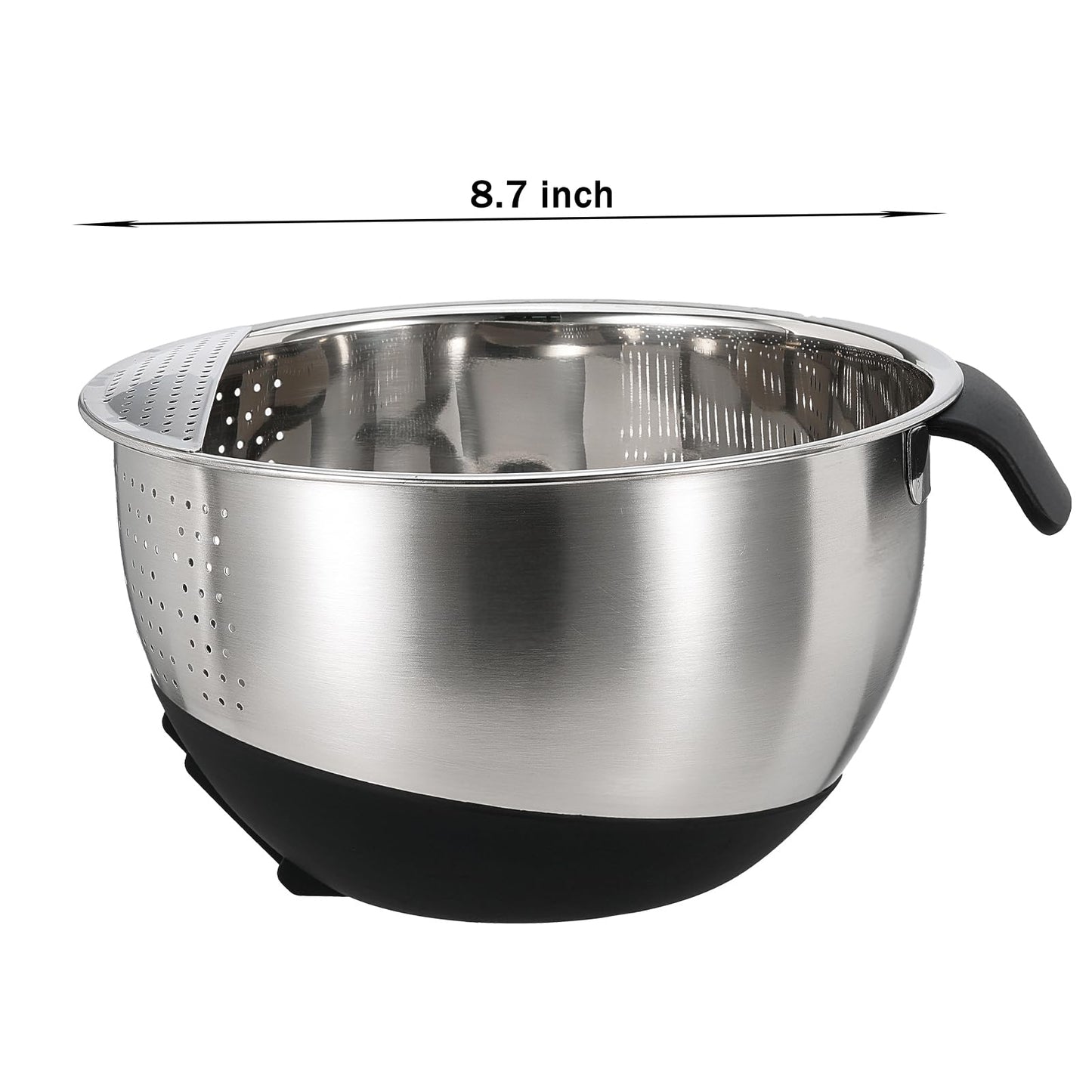 Rice Washing Bowl with Strainer Quinoa Washer Bowl, Stainless Steel Side Drainers Colander for Cleaning Fruits, Vegetables, and Beans - Versatile Kitchen Tool