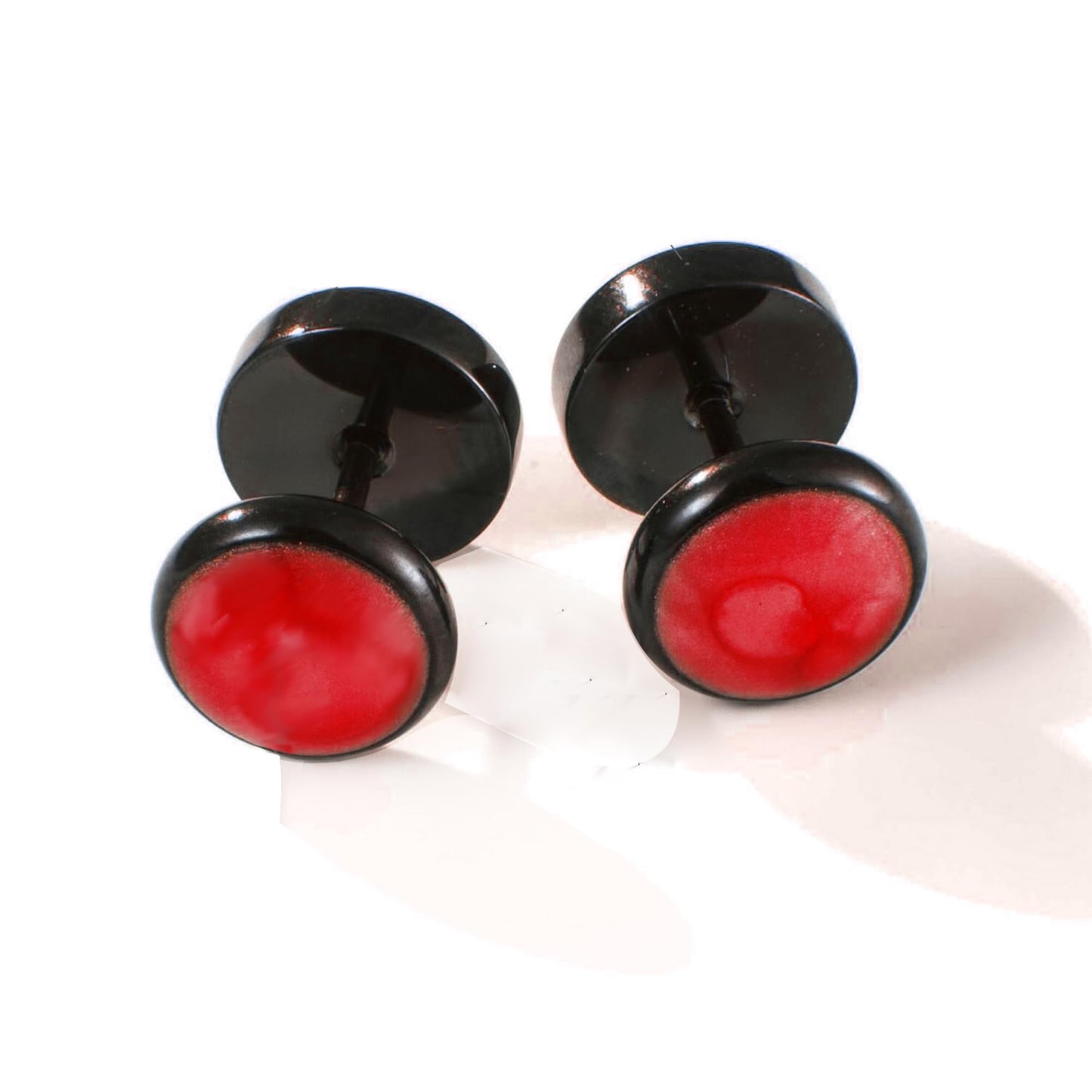 Titanium Red Screw Flat Back Earrings Hypoallergenic for Sensitive Ears Barbell Black Gold Plated Surgical Stainlesss Steel Screw Back Earrings for Women Men Punk Helix Piercing Ear Studs