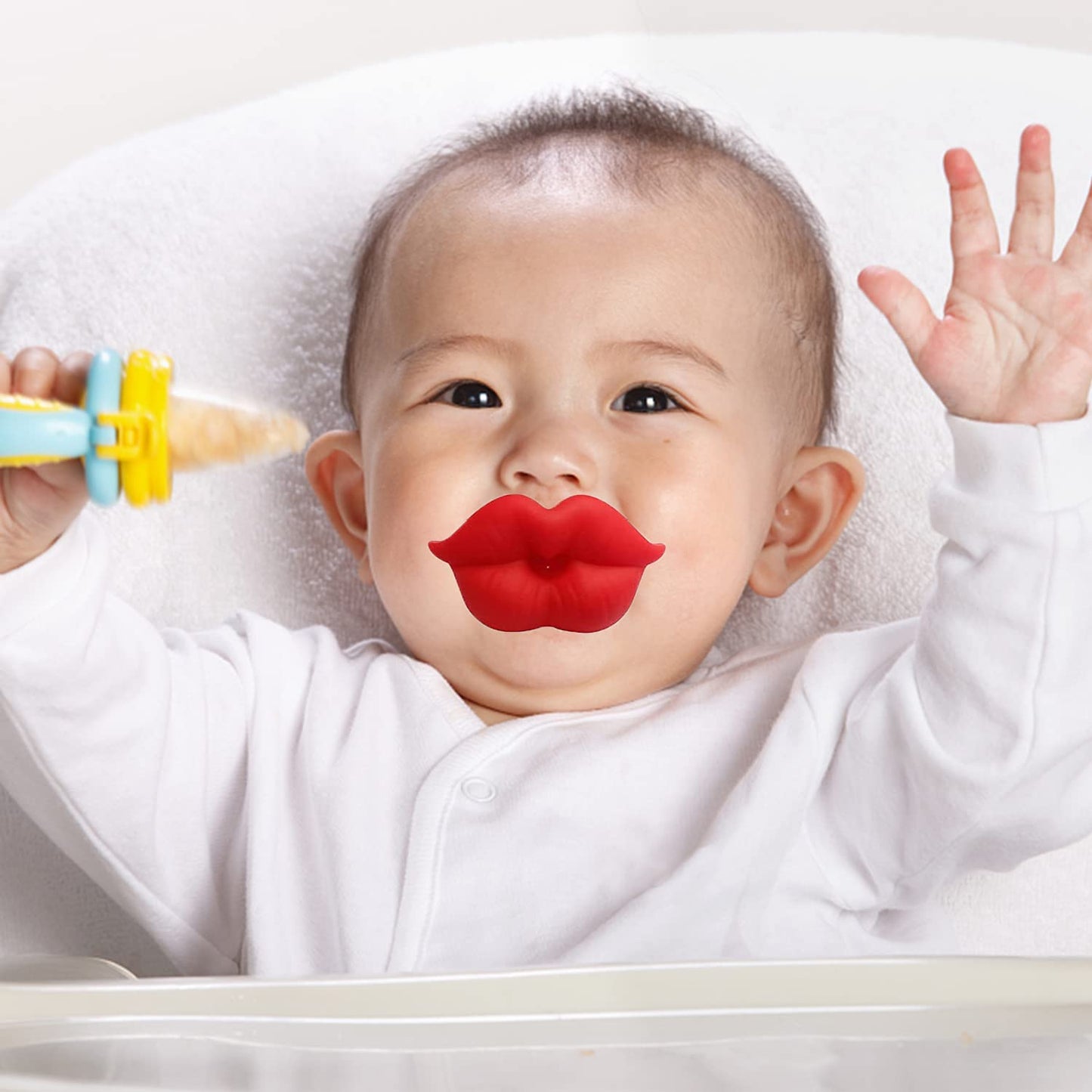 6PCs Funny Pacifier Infant Cute Kissable Lips and Gentleman Mustache Soft Silicone Design for Babies and Toddlers Shower Gift Unisex-BPA Free
