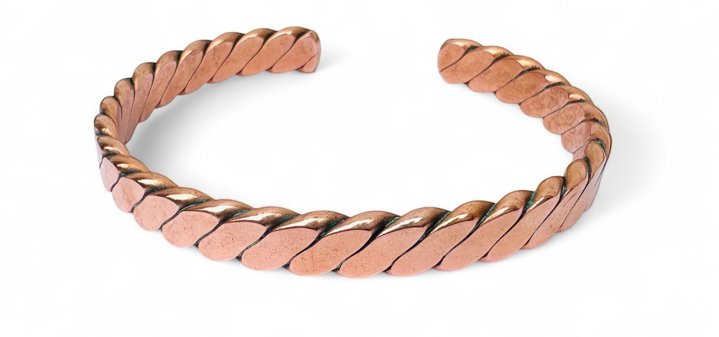 Healing Lama™ Hand Forged 100% Copper Bracelet. Made with Solid and High Gauge Pure Copper. (Braided)