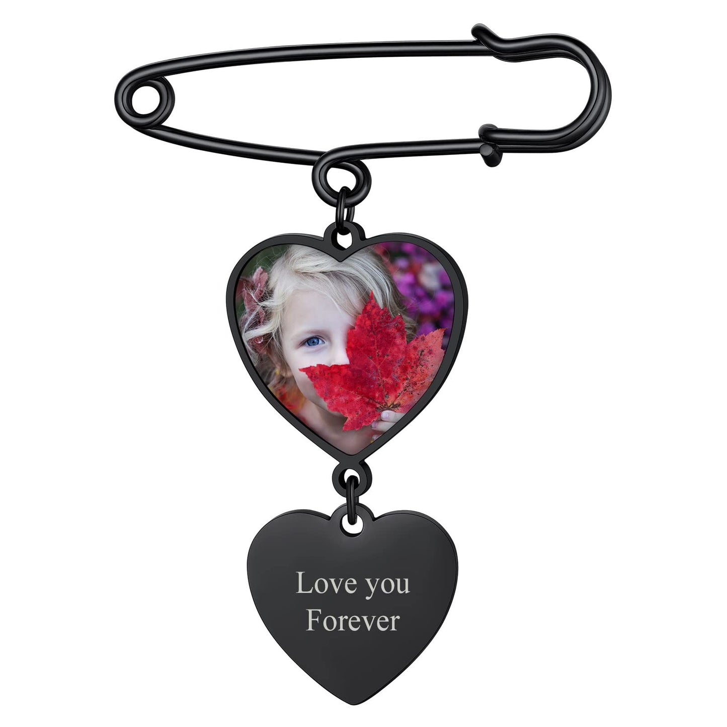 Custom4U Personalized Wedding Pin Custom Memorial Picture Brooch Pins Boutonniere for Bride