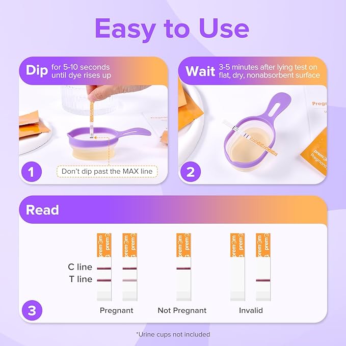 Premom Pregnancy Test Strips - Early Detection Pregnancy Test Kit Powered by Premom Ovulation Predictor APP (50 Count), Exp. 09/30/2025