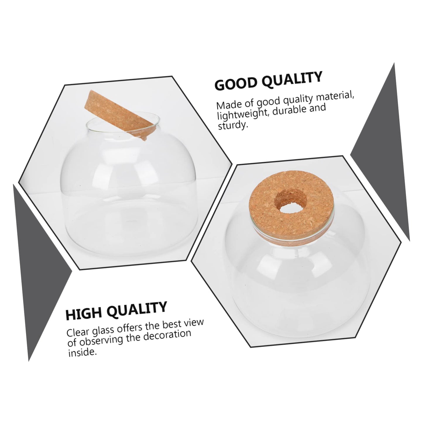 VANZACK 1set Glass Terrarium Container for Microlandscape Decor Transparent Bottle for Indoor and Outdoor Creative Plant Displays for Use