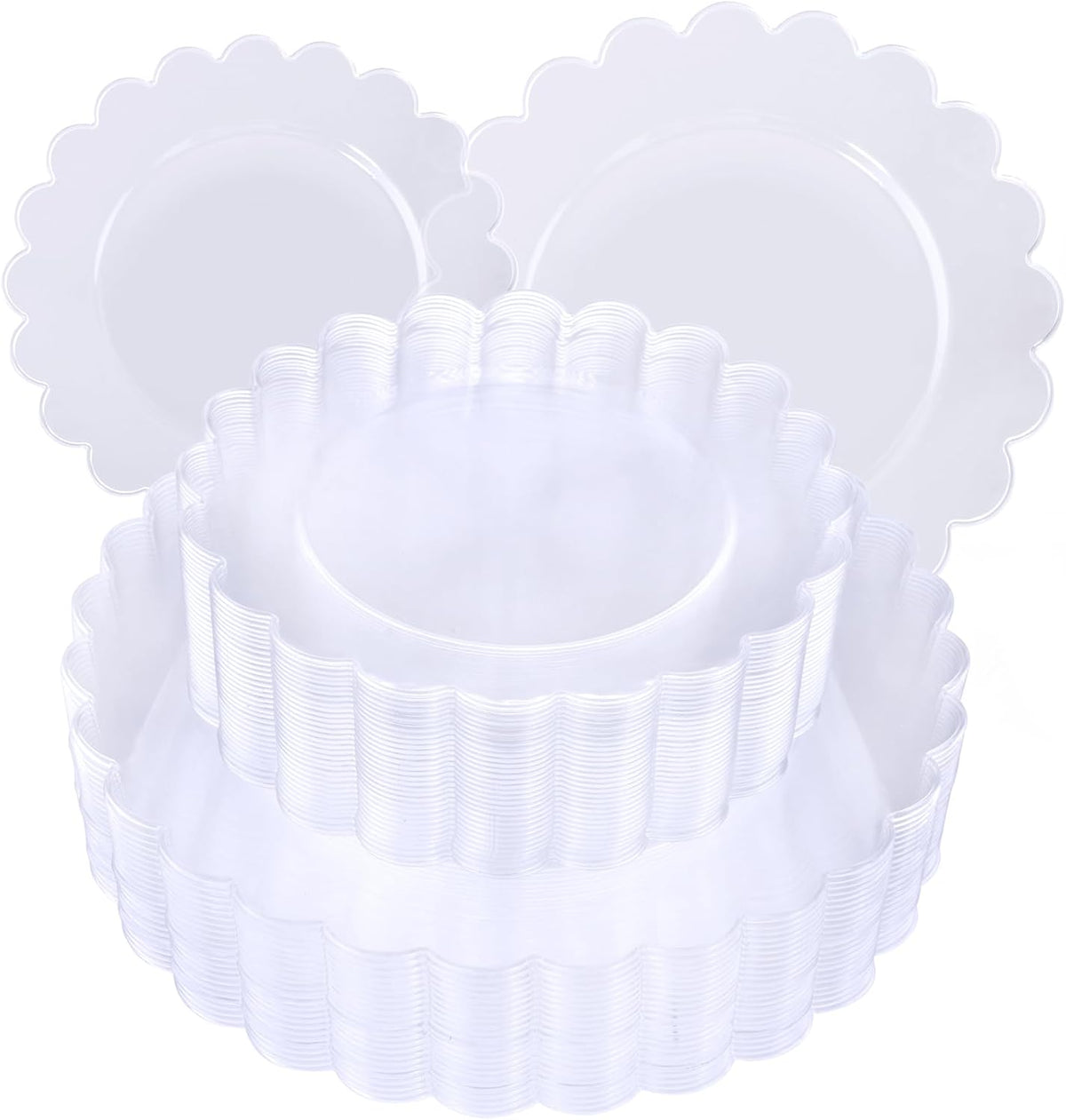 supernal 100pcs Clear Plastic Plates,Disposable Plastic Plates Heavy Duty,Premium Plate,Includes 50 Clear Dinner &50 Dessert Plate,for Party,Wedding,Brial Shower