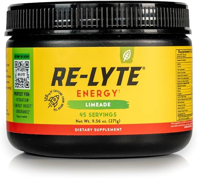 REDMOND Re-Lyte Energy Electrolyte Mix, Limeade, 8.9oz Jar