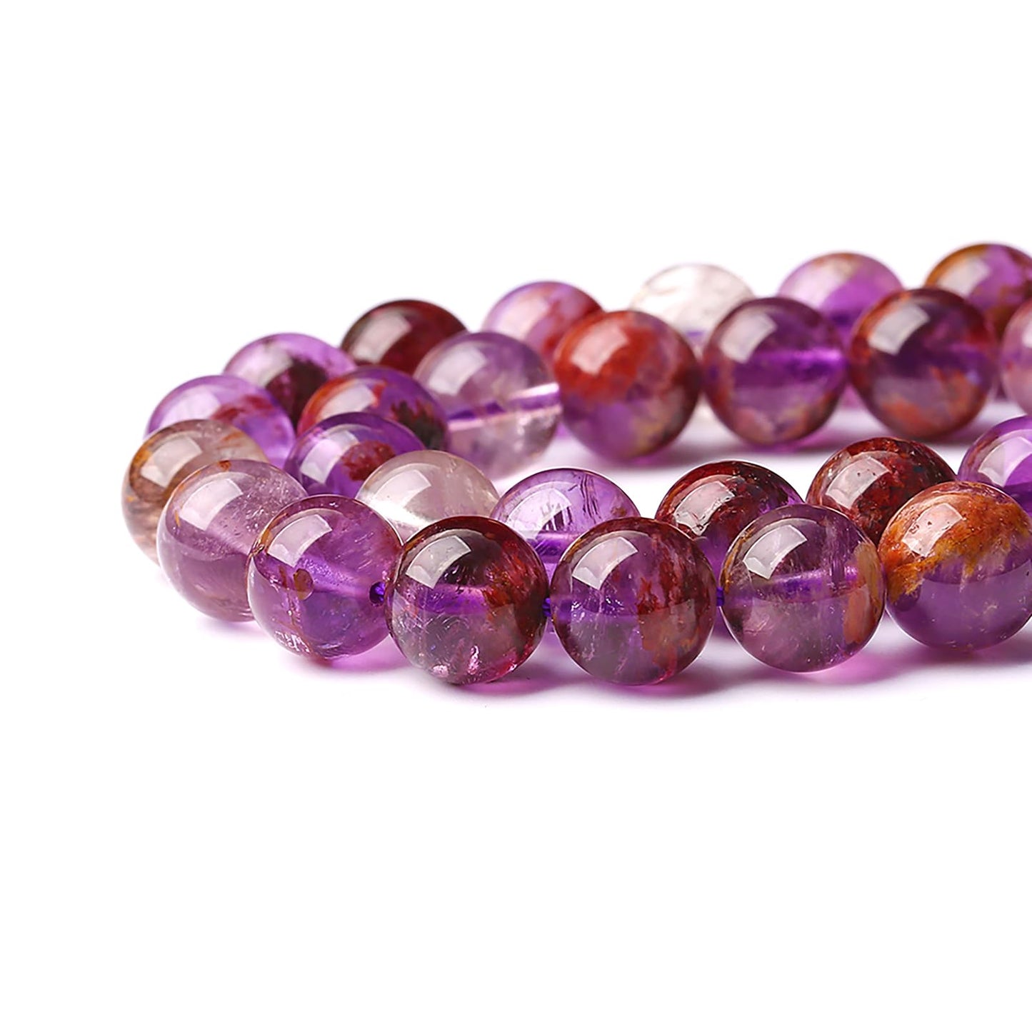 4MM 86PCS Natural Gemstone Purple Ghost Crystal Stone Beads for Jewelry Making DIY Bracelet