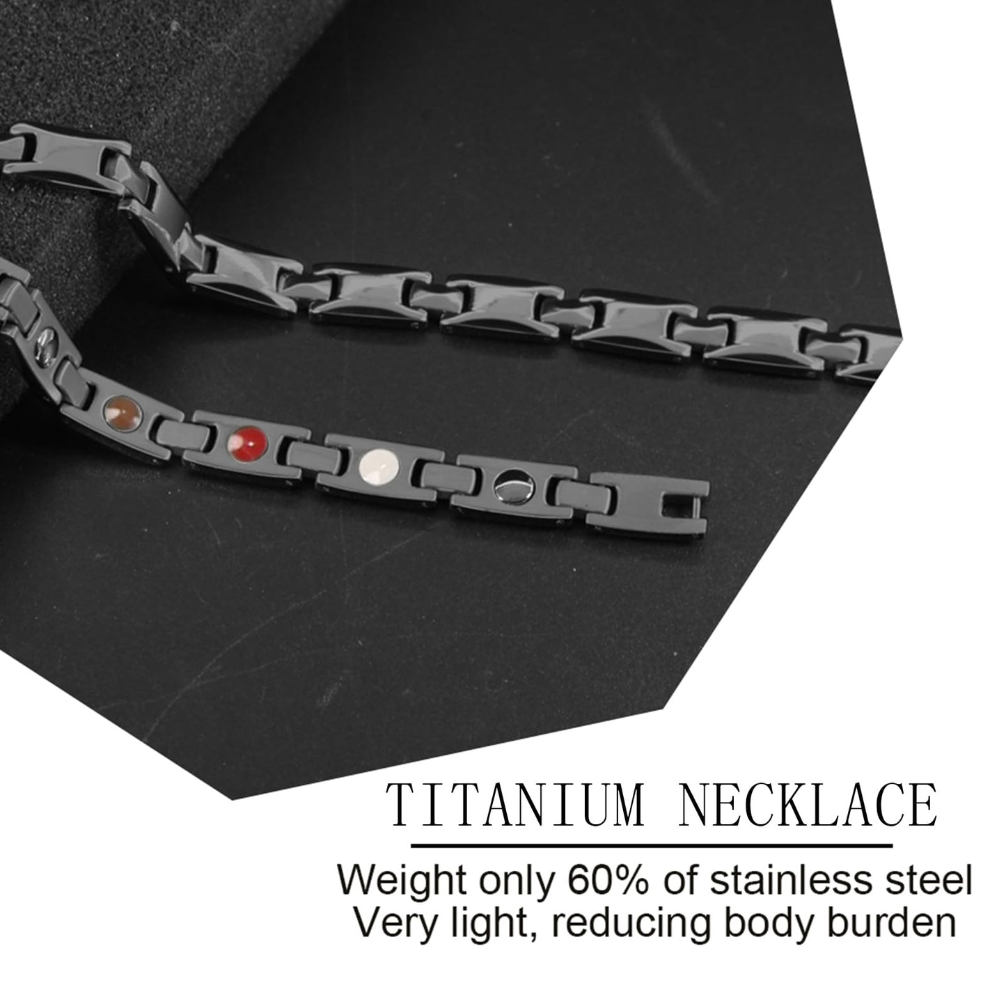 KYOSI Titanium Magnetic Necklace for Men Magnet Jewelry Mens Womens Necklace Unisex Links 22 inches Adjustable Size