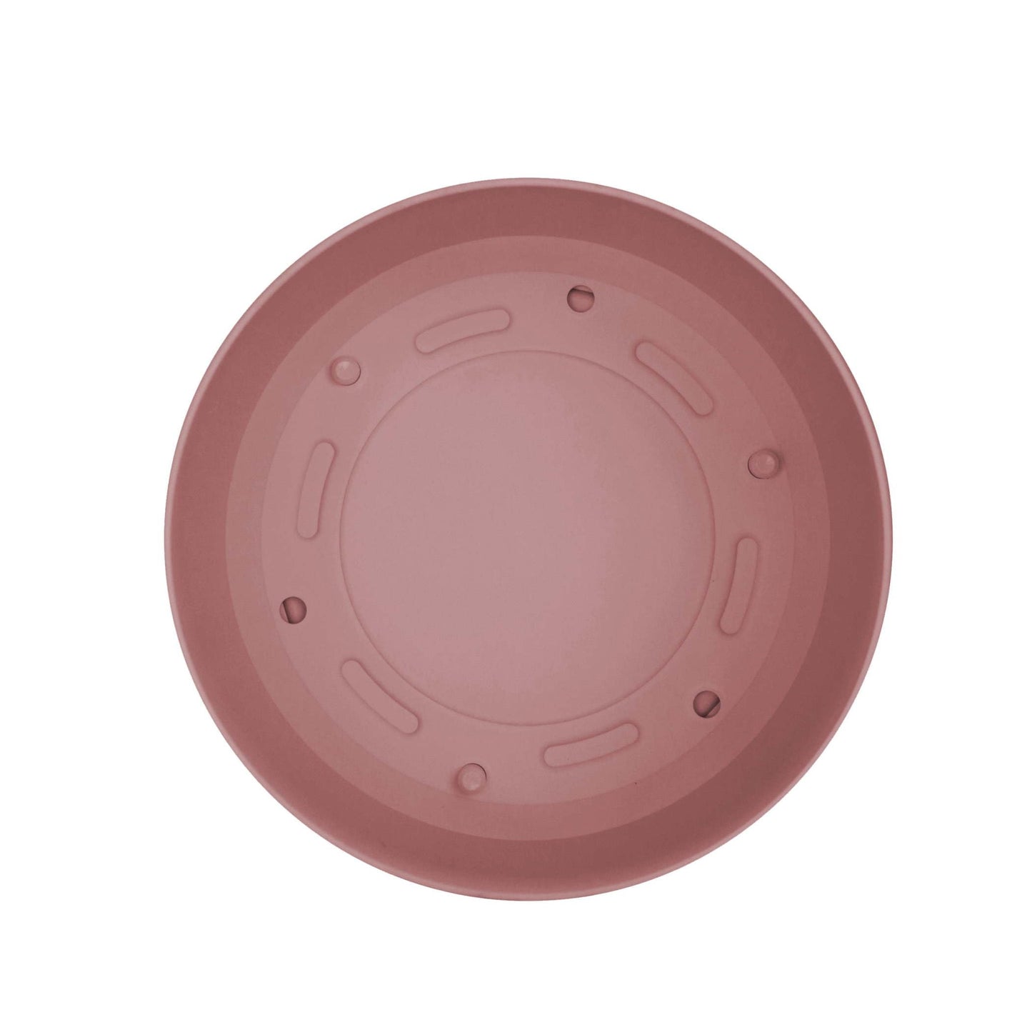 Bloem Mathers 6" Plastic Planter - Modern Indoor Pot with Drainage Holes and Saucer Tray, Dusty Rose