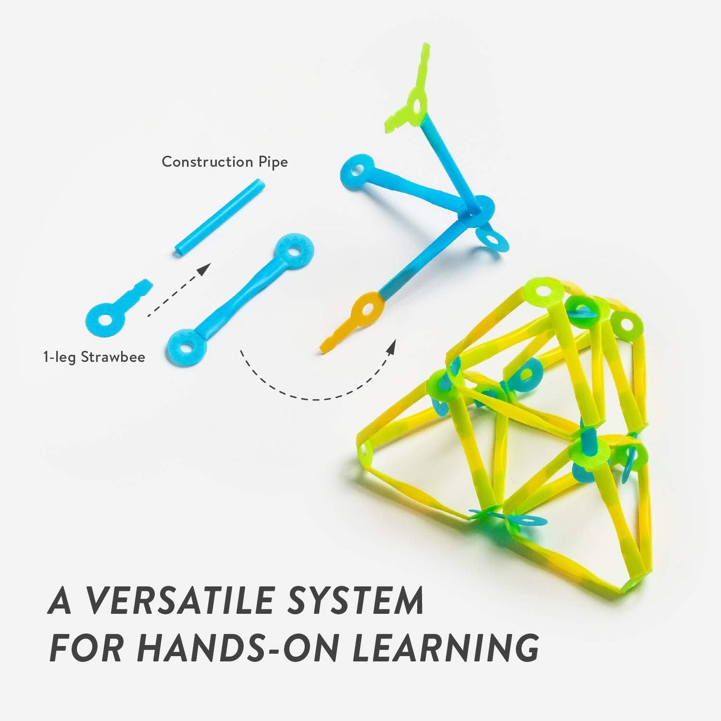 Strawbees Creature Creator Kit - Educational Connecting Toys for Makers & Families, Building Toy Toolbox with Straws and Connectors for Creative STEM Exploration in Schools & Home Learning